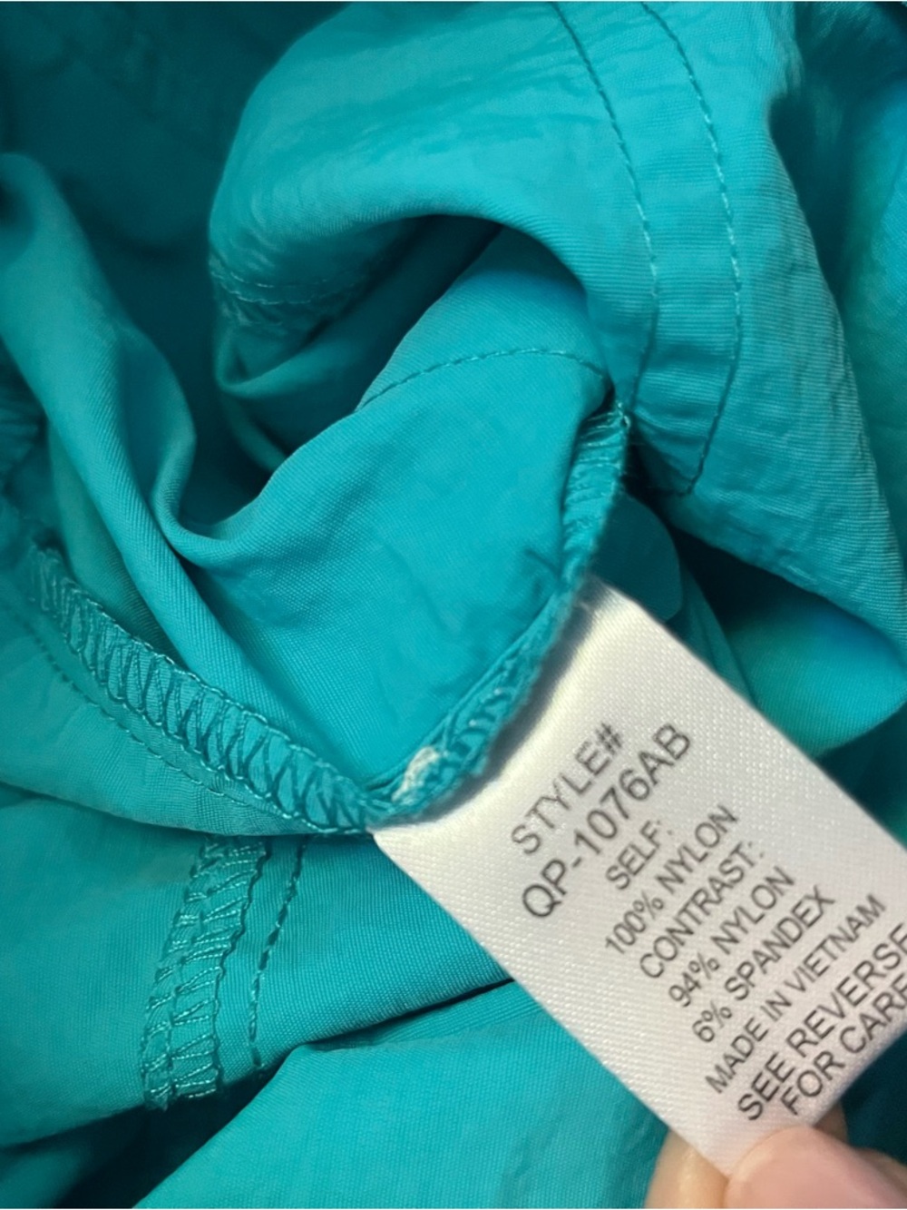 Zenana Nylon Parachute Pants Medium Aqua High Waisted Streetwear - Picture 7 of 7